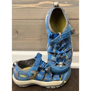 Keen Newport H2 Sandals Kid's Youth Blue Shark Nylon Closed Heel Strap- US 13